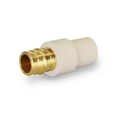 Everflow BRCPEF100-NL 1 Brass F1960 PEX X CPVC Socket Adapter Lead Free UPC Approved