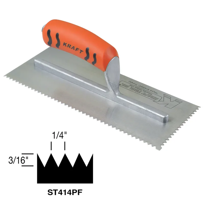 Kraft ST414PFCC V Notch Trowel 11 inches x 4-1/2 inches