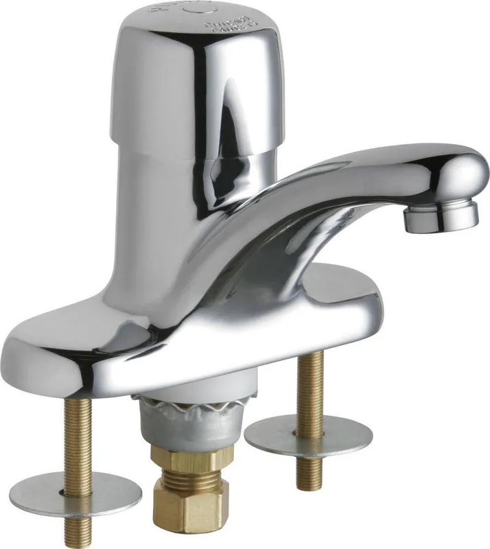 Chicago Faucets 3400-ABCP MVP Single Handle Centerset Metering Bathroom Sink Faucet