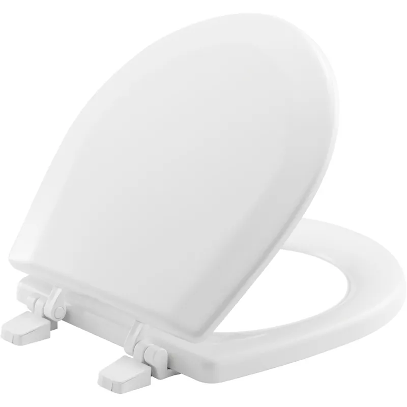 Bemis TC50TTA 000 Marine Bowl Enameled Wood Toilet Seat in White with Top-Tite Hinge