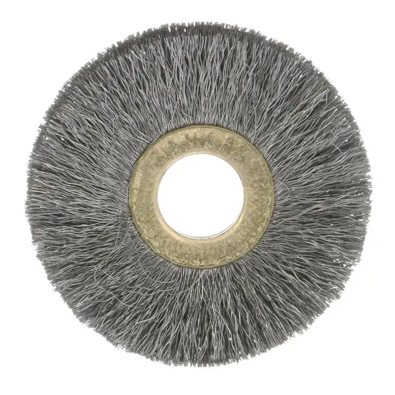 Osborn 11048 Small Diameter Wheel Brush, 2-1/2 in Dia Brush, 1/4 in W Face, 0.014 in Dia Crimped Filament/Wire