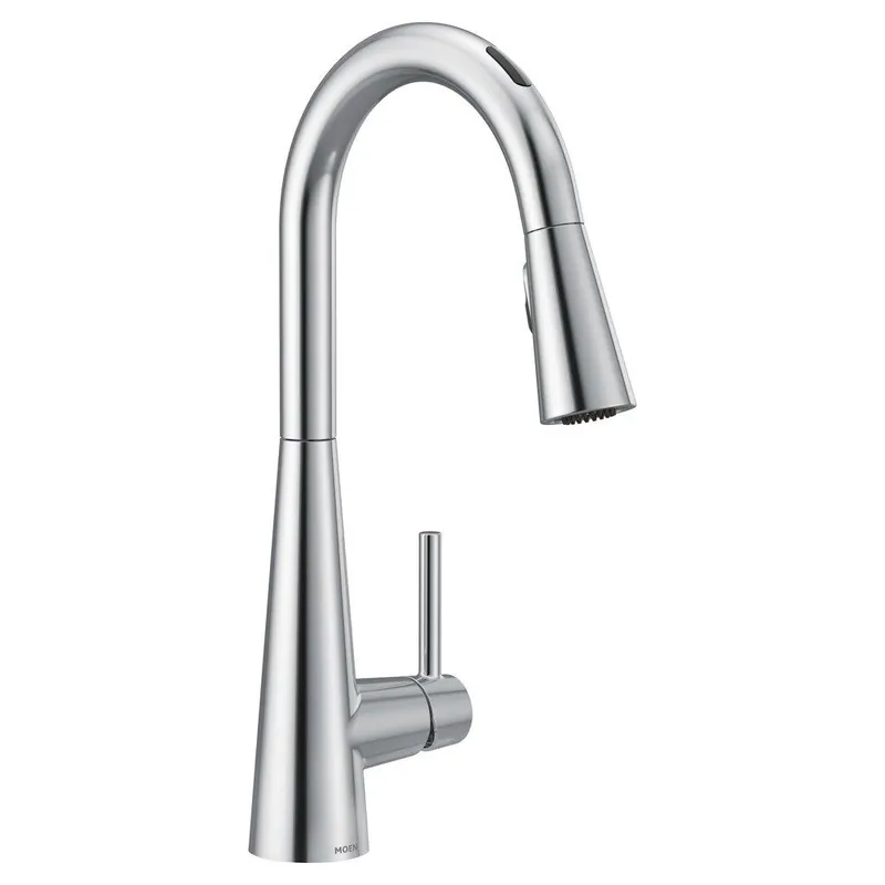 Moen 7864EVC Sleek Single Handle Pull Down Touchless Kitchen Faucet with Voice Activation in Chrome