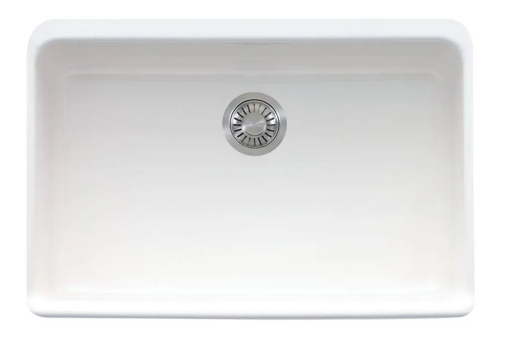 Franke MHK110-28WH Manor House 27-5/8 x 19-3/4 in. Fireclay Single Bowl Farmhouse Kitchen Sink in White