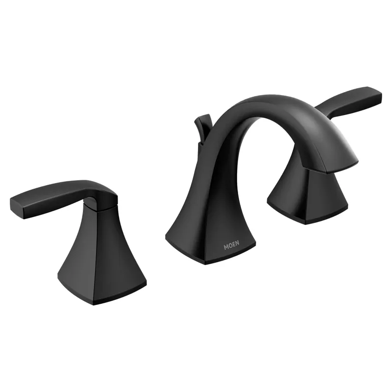 Moen T6905BL Voss Matte Black Two-Handle Bathroom Faucet