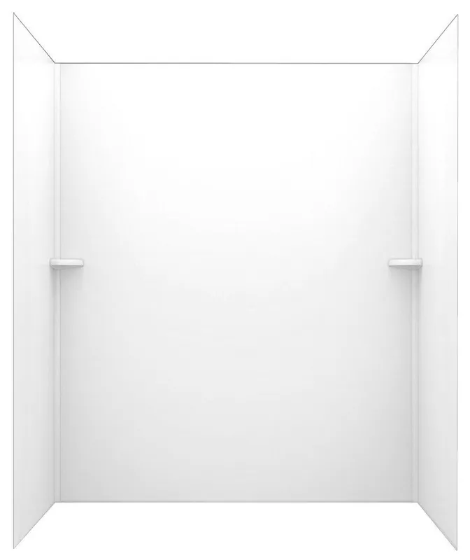 Swan Corporation SK363672.010 72 x 36 x 36 in. Swanstone Solid Surface Shower Wall Kit in White