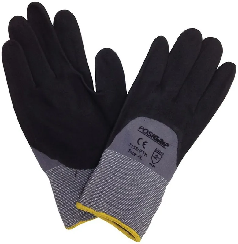 Pasco 370L Atlas Size L Rubber Disposable Gloves in Black and Grey