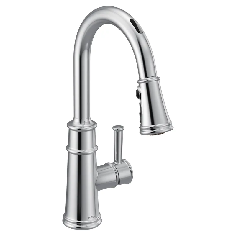 Moen 7260EVC Belfield Single-Handle Smart Touchless Pull Down Sprayer Kitchen Faucet with Voice Control and Power Boost in Chrome