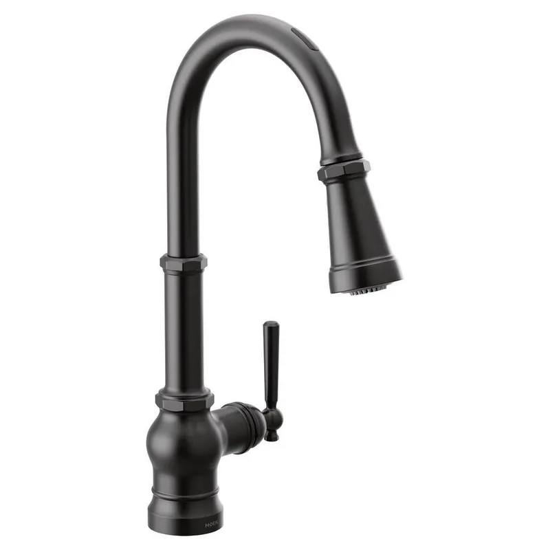 Moen S72003EVBL Matte Black One-Handle Pulldown Kitchen Faucet