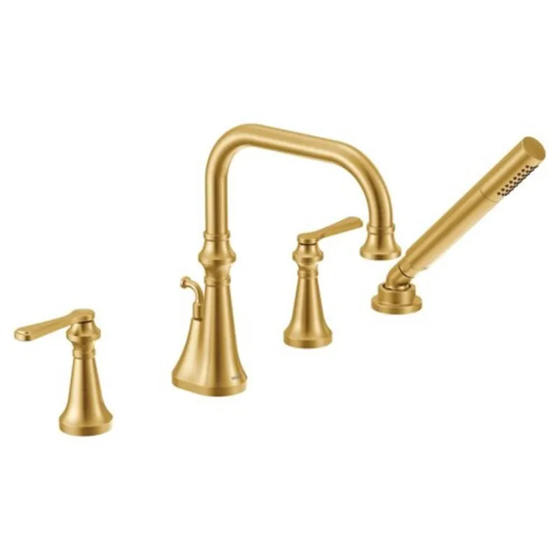 Moen TS44504BG Colinet Two Handle Roman Tub Faucet with Handshower in Brushed Gold (Trim Only)