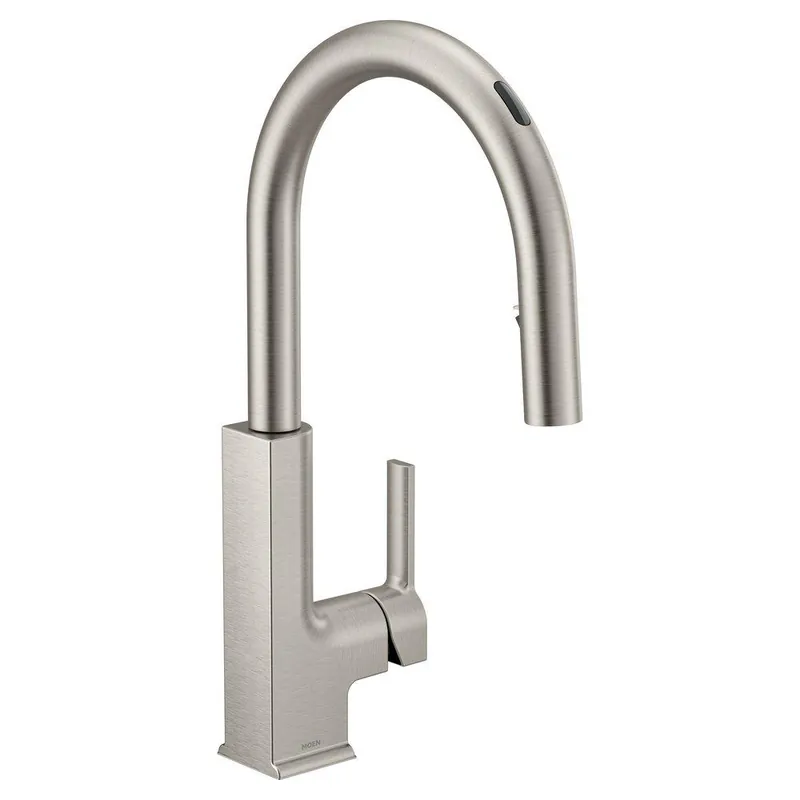 Moen S72308EVSRS STo Single Handle Pull Down Touchless Kitchen Faucet with Voice Activation in Spot Resist Stainless