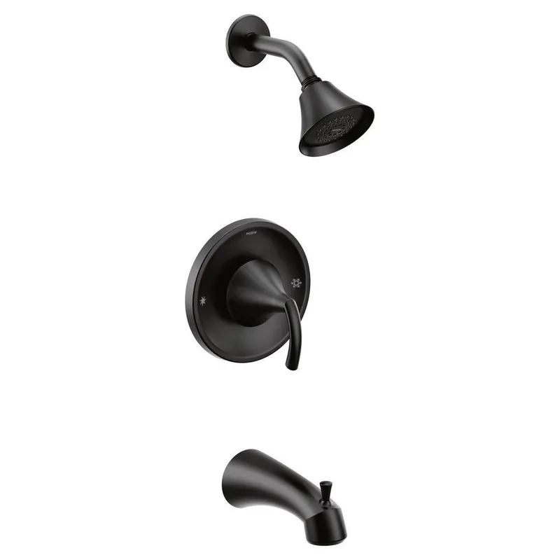 Moen T2743EPBL Glyde One Handle Single Function Bathtub & Shower Faucet in Matte Black (Trim Only)