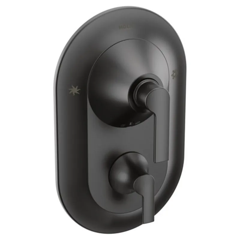Moen TS2200BL Doux Two Handle Pressure Balancing Valve Trim in Matte Black