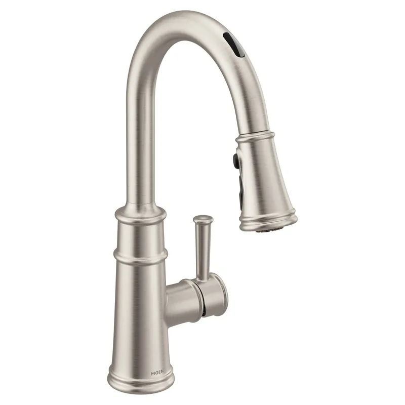Moen 7260EVSRS Belfield Single-Handle Smart Touchless Pull Down Sprayer Kitchen Faucet with Voice Control and Power Boost in Spot Resist Stainless