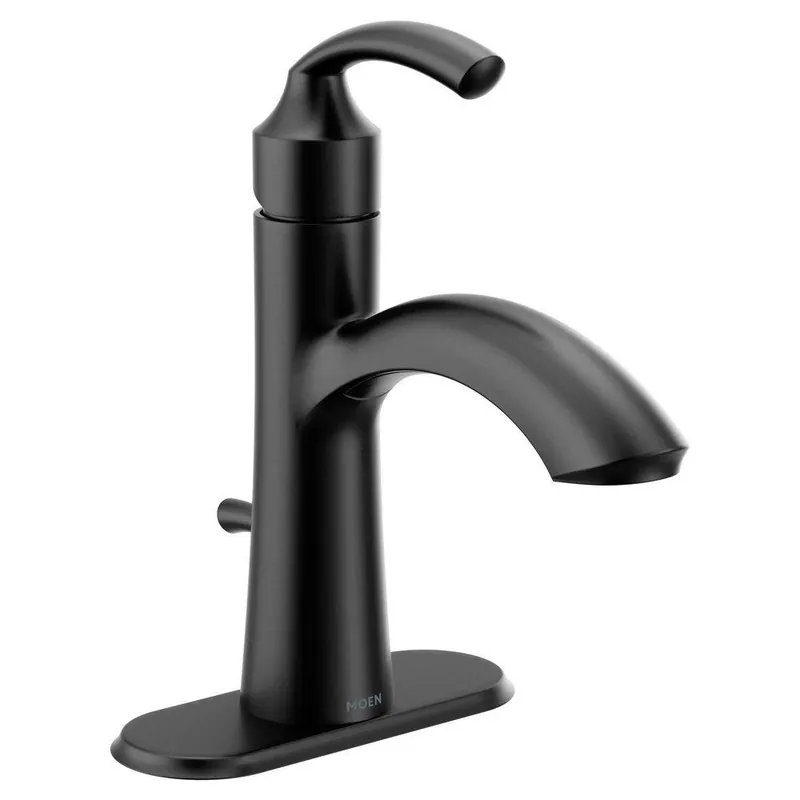 Moen 6170BL Glyde Single Handle Monoblock Bathroom Sink Faucet in Matte Black