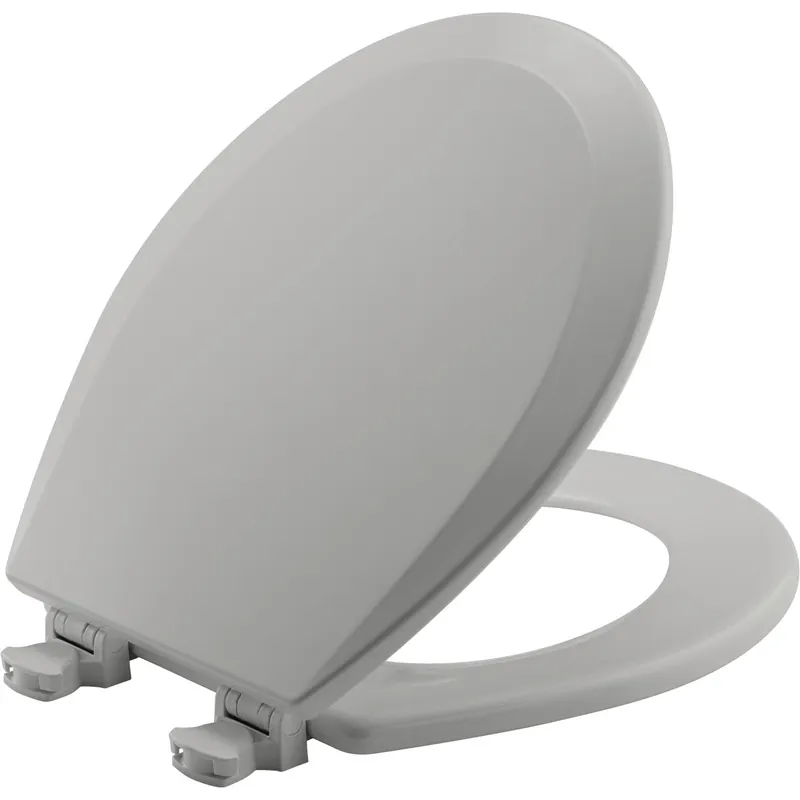 Bemis 500EC-162 Round Enameled Wood Toilet Seat in Silver