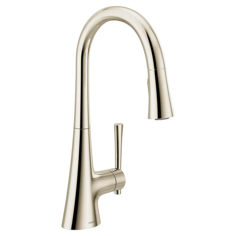 Moen 9126NL Kurv Single Handle Pull Down Kitchen Faucet in Polished Nickel