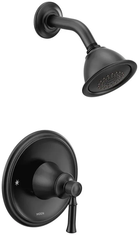 Moen T2182BL Dartmoor One Handle Single Function Shower Faucet in Matte Black (Trim Only)
