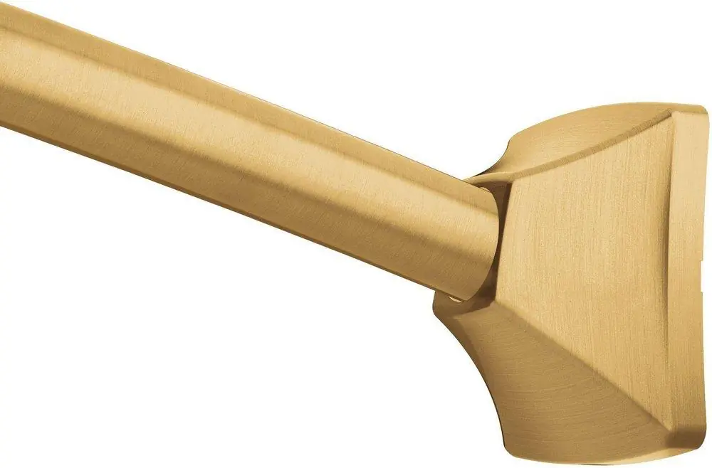 Moen CSR2164BG 72 in. Adjustable Length 304 Stainless Steel Curved Shower Rod in Brushed Gold
