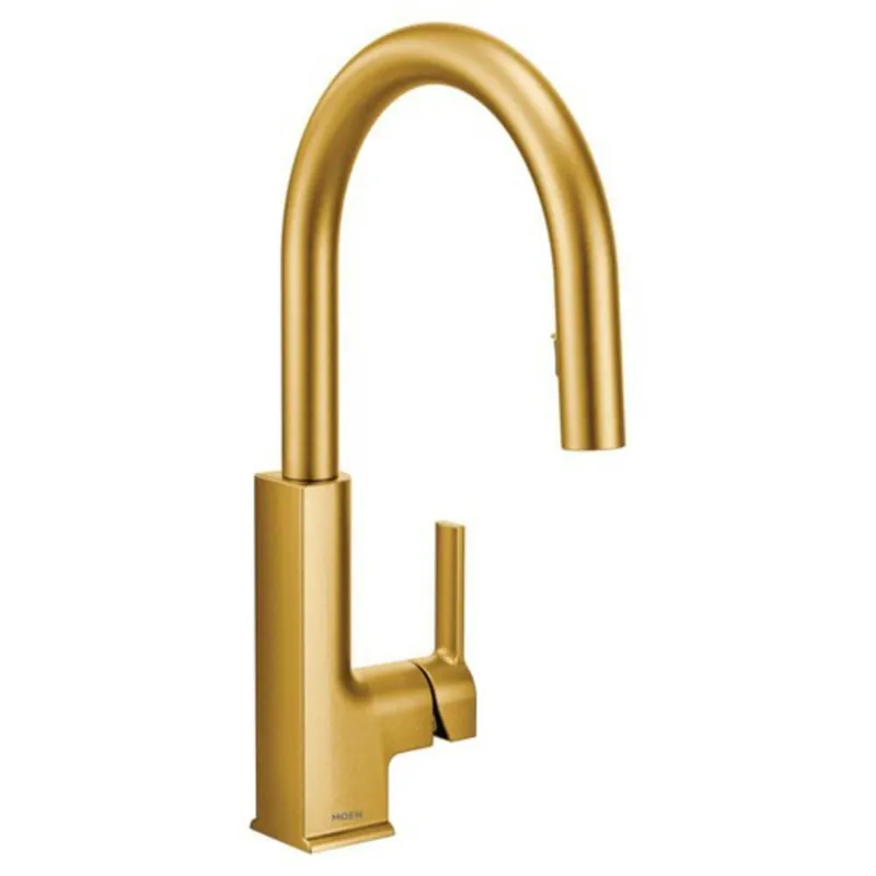 Moen S72308BG ST0 Single Handle Pull Down Kitchen Faucet in Brushed Gold