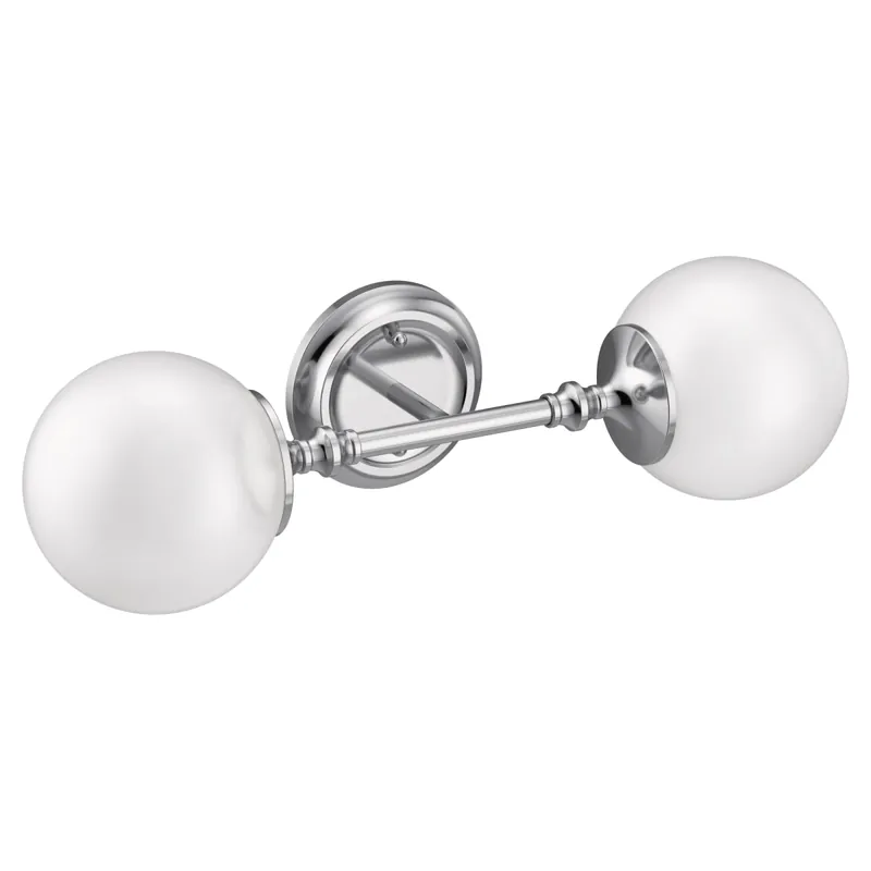Moen YB0562CH Colinet 2-Light Dual-Mount Bath Bathroom Vanity Fixture with Frosted Glass in Chrome