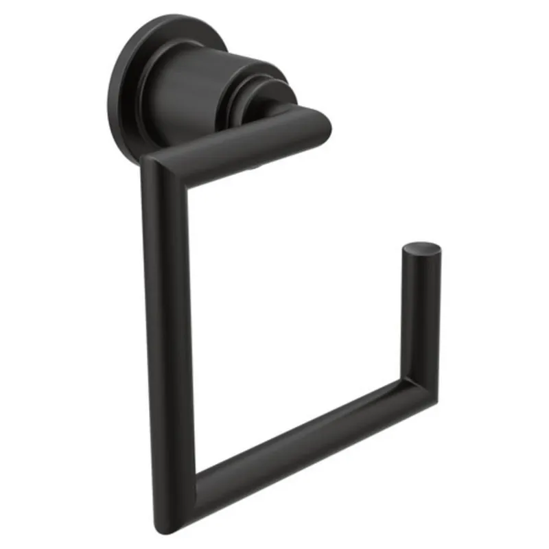Moen YB0886BL Arris Rectangular Open Towel Ring in Matte Black