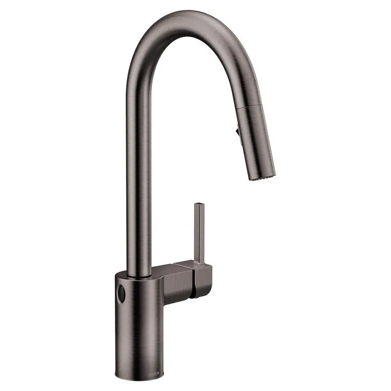 Moen 7565EWBLS Align Single Handle Pull Down Touchless Kitchen Faucet in Black Stainless