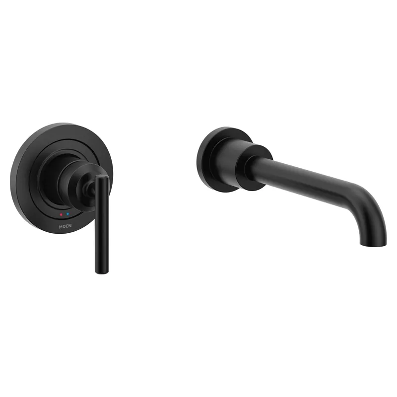 Moen WT961BL Gibson 1-Handle Wall Mount Roman Tub Faucet Trim Kit in Matte Black (Valve Not Included)