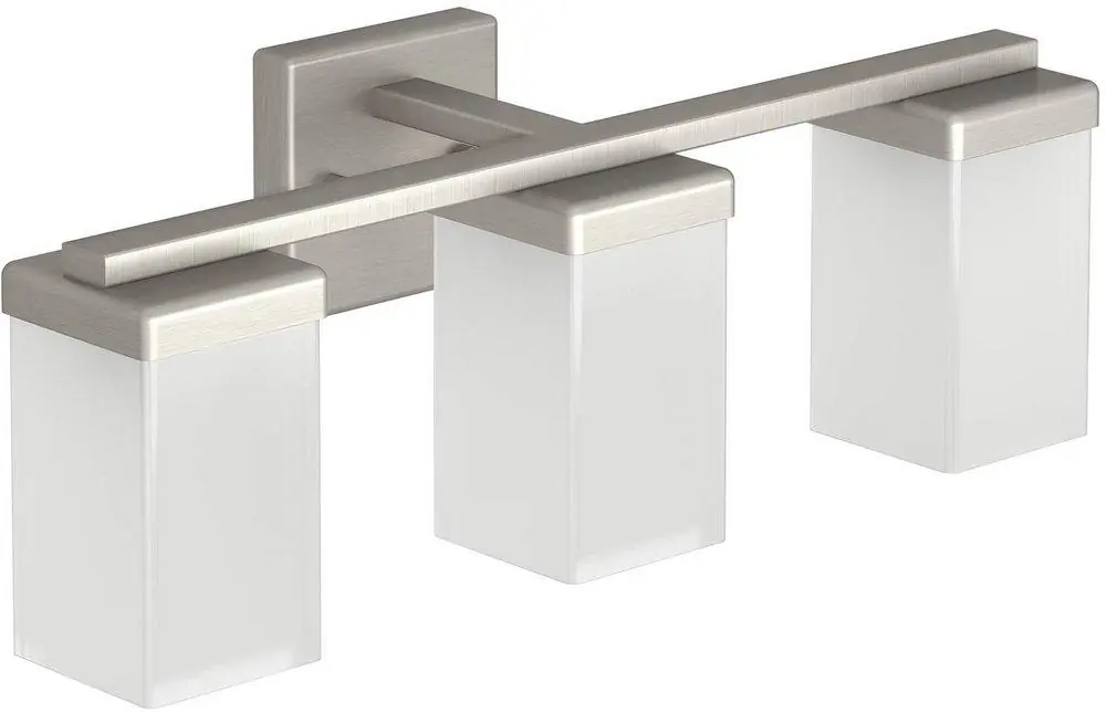 Moen YB8863BN 90 Degree 3 Light Up/Down Lighting Bathroom Vanity Light in Brushed Nickel