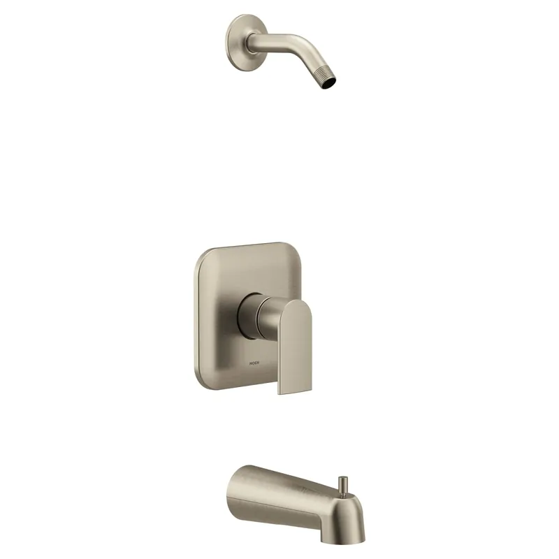 Moen UT2473NHBN Genta LX M-CORE 2-Series 1-Handle Tub and Shower Trim Kit in Brushed Nickel (Valve Sold Separately)