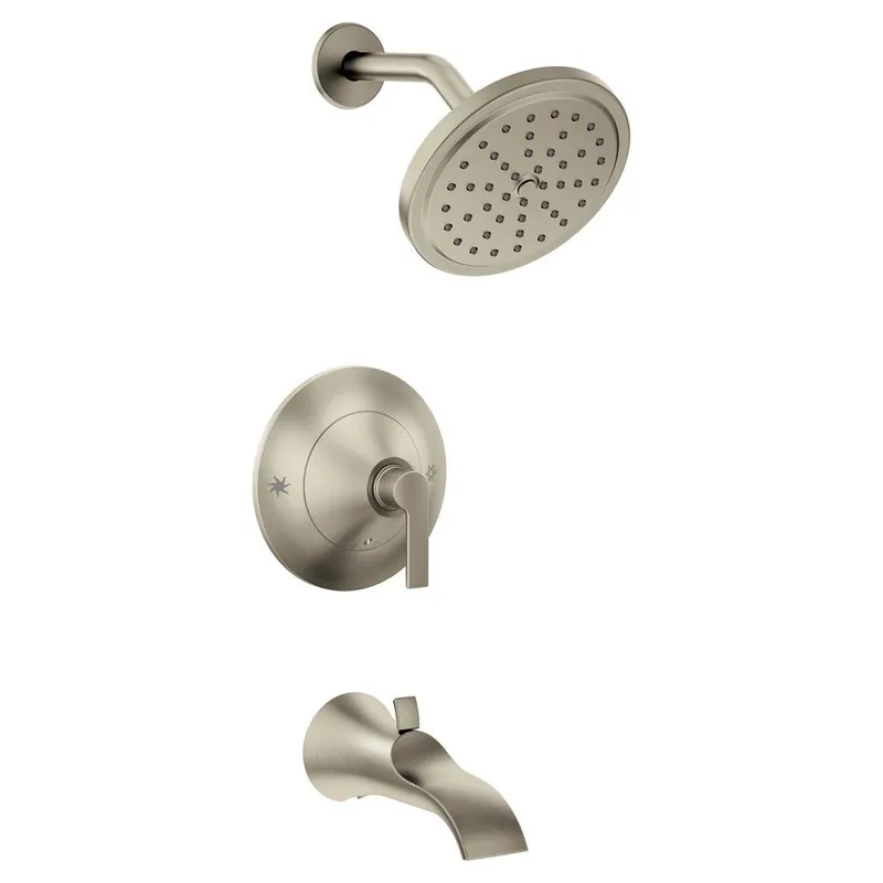Moen TS2203BN Doux Posi-Temp 1-Handle Tub and Shower Faucet Trim Kit in Brushed Nickel (Valve Sold Separately)