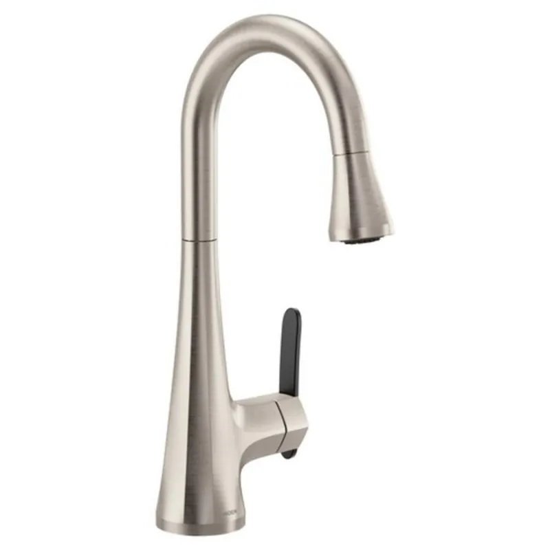 Moen S6235SRS Etch Single Handle Pull Down Bar Faucet in Spot Resist Stainless