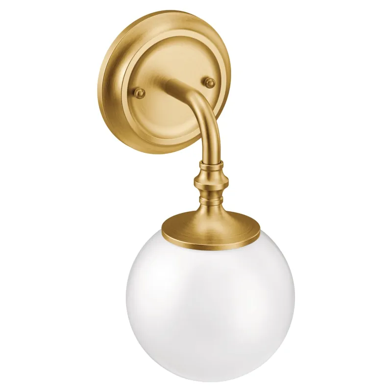 Moen YB0561BG Colinet 1-Light Dual-Mount Bath Bathroom Vanity Fixture with Frosted Glass in Brushed Gold