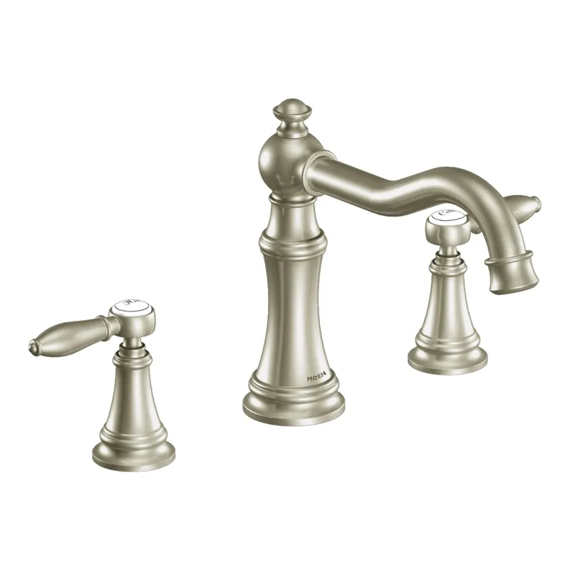Moen TS22103BN Weymouth 2-Handle Diverter Deck-Mount High-Arc Roman Tub Faucet in Brushed Nickel (Valve Sold Separately)