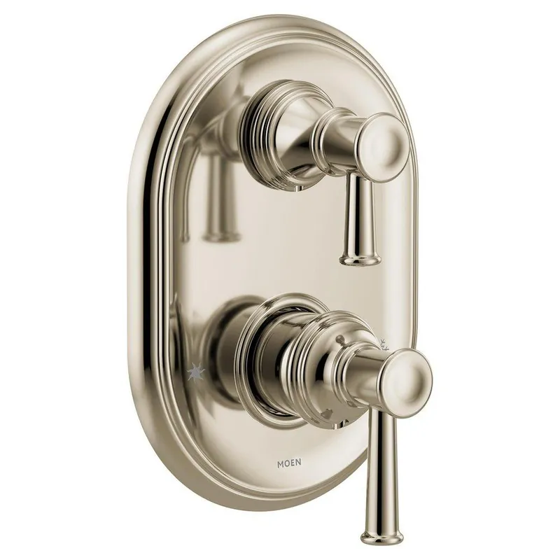 Moen UT3322NL Two Handle Pressure Balancing Valve Trim with Integrated Diverter in Polished Nickel