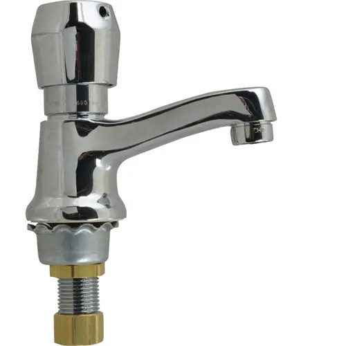 Chicago Faucets 333-665PSHABCP MVP Single Handle Monoblock Metering Bathroom Sink Faucet in Polished Chrome