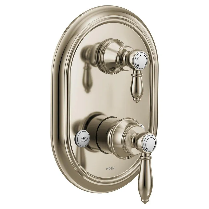 Moen UTS4311NL Weymouth Two Handle Pressure Balancing Valve Trim in Polished Nickel