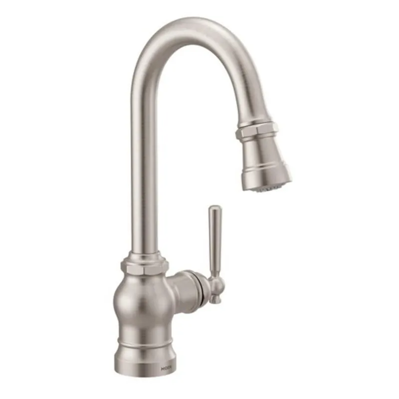 Moen S52003SRS Paterson Single Handle Pull Down Bar Faucet in Spot Resist Stainless