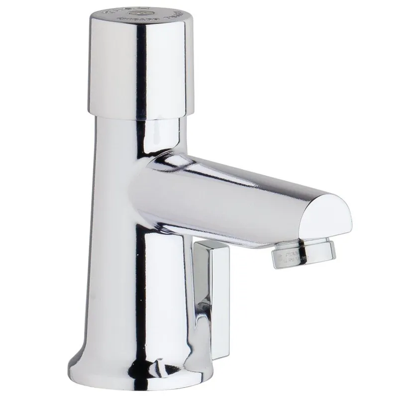 Chicago Faucets 3502-E2805ABCP Single Handle Metering Monoblock Bathroom Sink Faucet in Polished Chrome