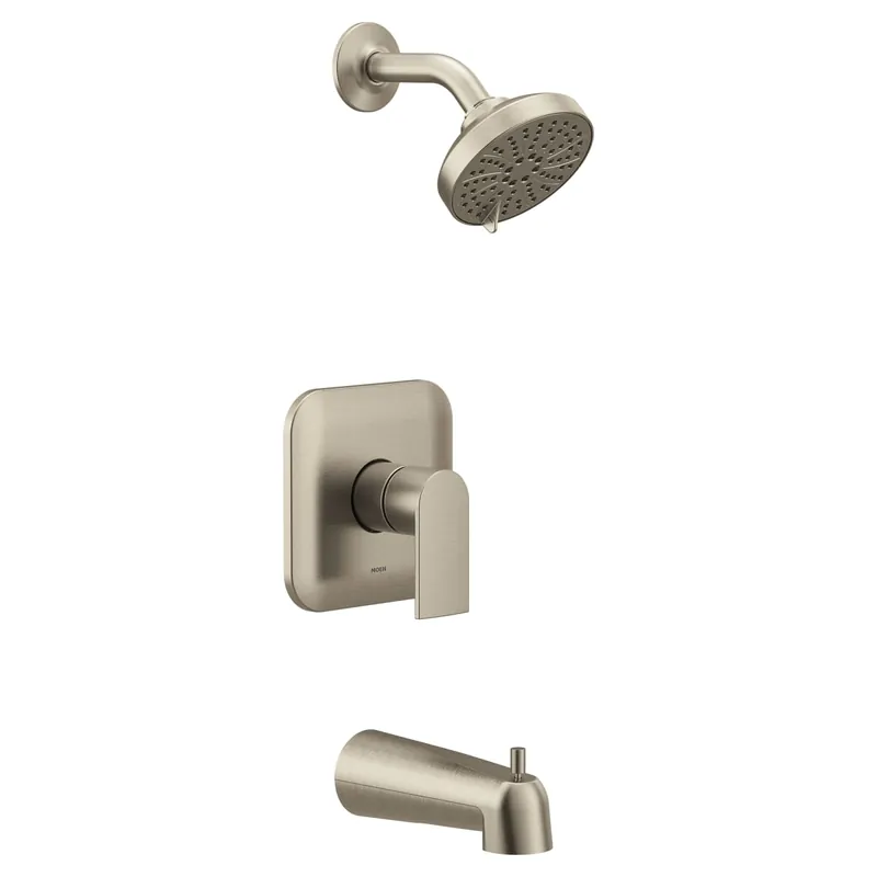 Moen UT2473EPBN Genta LX M-CORE 2-Series Eco Performance 1-Handle Tub and Shower Trim Kit in Brushed Nickel (Valve Sold Separately)