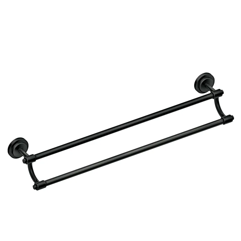 Moen DN0722BL Iso 24 in. Double Towel Bar in Matte Black