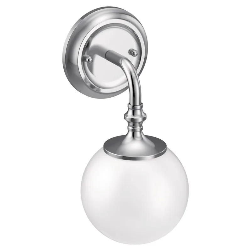 Moen YB0561CH Colinet 1-Light Dual-Mount Bath Bathroom Vanity Fixture with Frosted Glass in Chrome