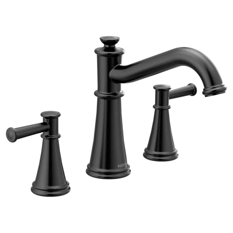 Moen T9023BL Belfield Matte Black Two-Handle Roman Tub Faucet