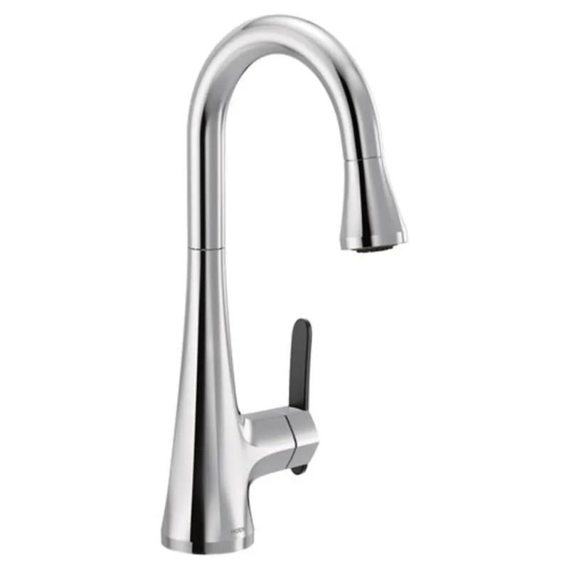 Moen S6235 Etch Single Handle Pull Down Bar Faucet in Chrome