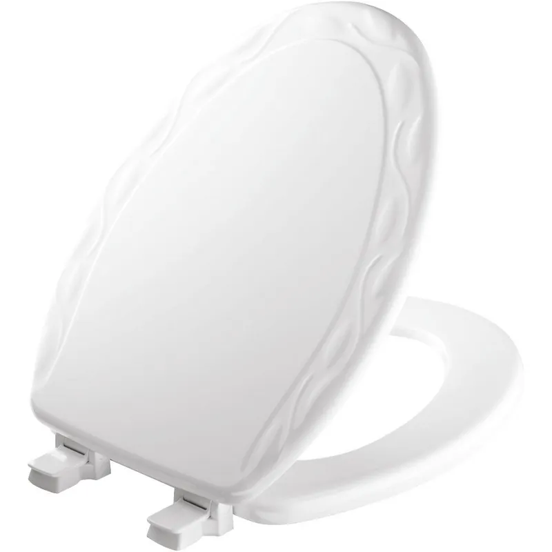 Bemis 134ECA 000 Molded Wood Elongated Closed Front with Cover Toilet Seat in Ivory White