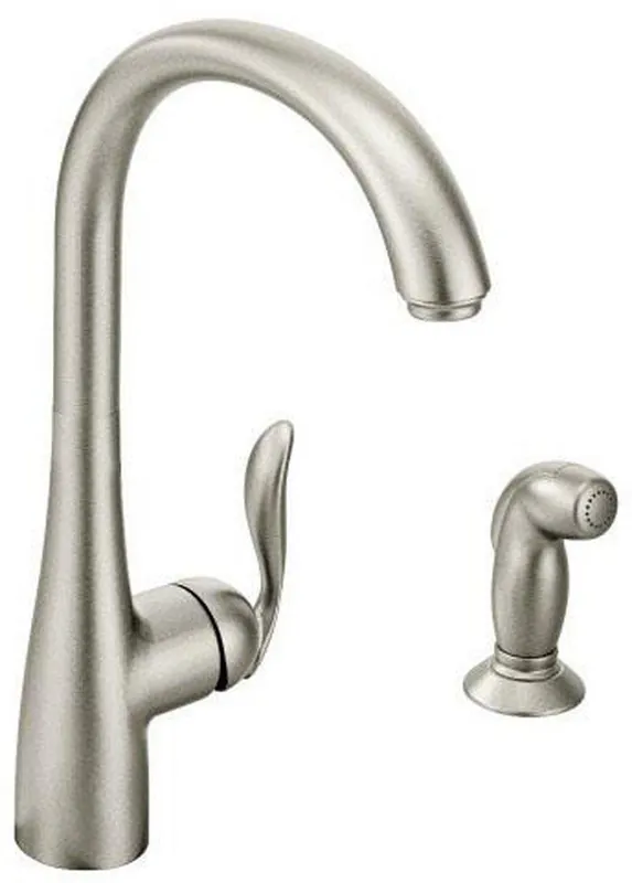 Moen 7790SRS Arbor Single Handle Pull Out Kitchen Faucet With Side Spray In Spot Resist Stainless