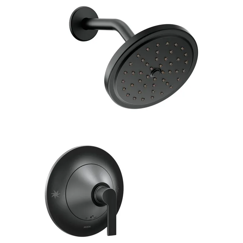 Moen TS2202BL Doux One Handle Single Function Shower Faucet in Matte Black (Trim Only)
