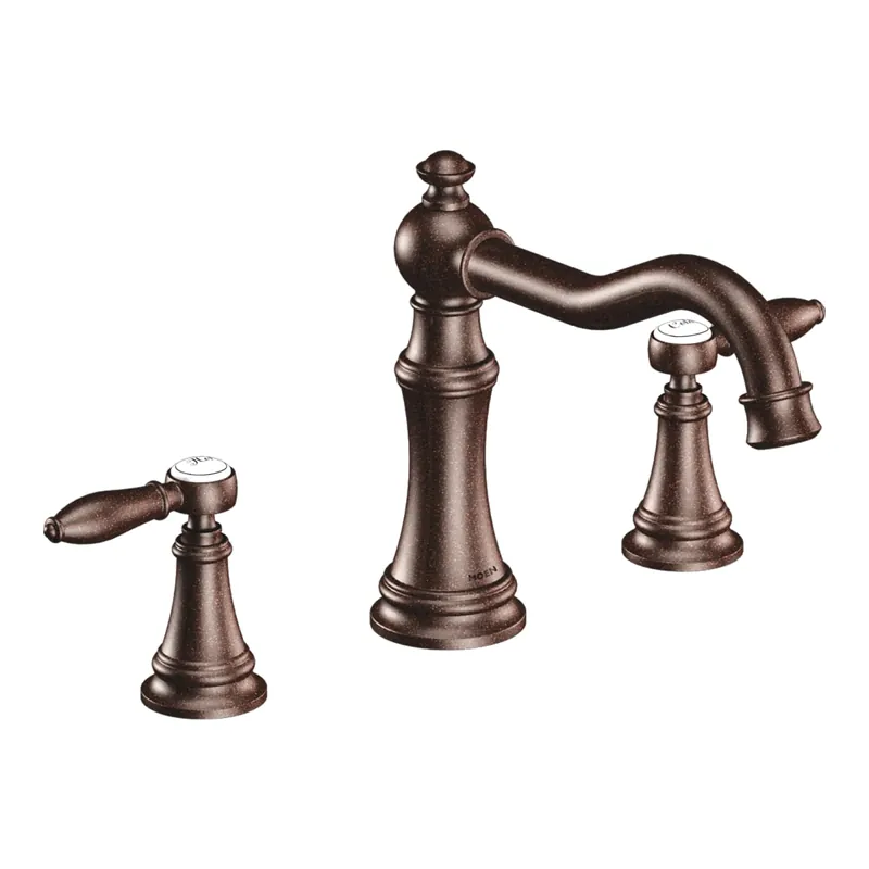 Moen TS22103ORB Weymouth 2-Handle Diverter Deck-Mount High-Arc Roman Tub Faucet in Oil Rubbed Bronze