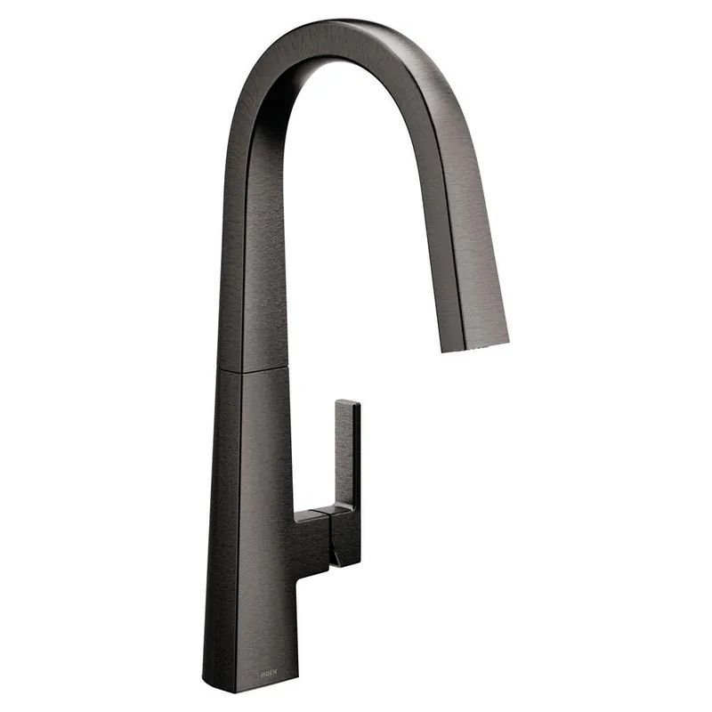 Moen S75005BLS Nio Single Handle Pull Down Kitchen Faucet in Black Stainless Steel