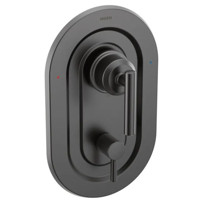 Moen T2900BL Gibson Two Handle Pressure Balancing Valve Trim with Integrated Diverter in Matte Black
