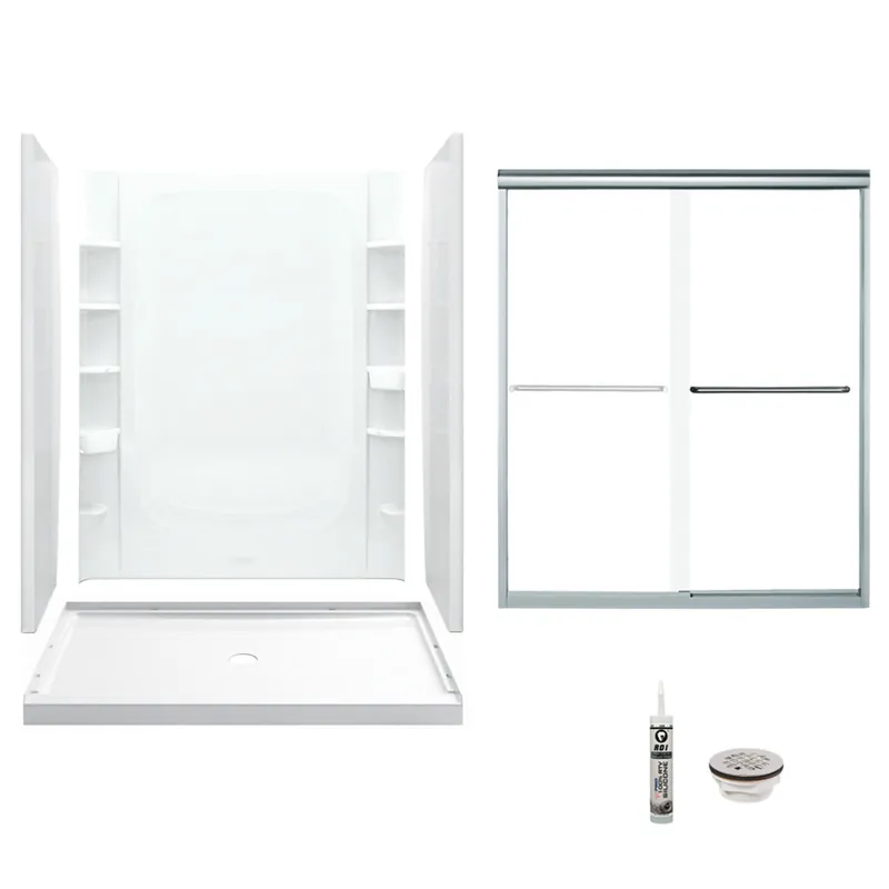 Multi Vendor Kit Parents 7233-5475SC-B-0 Shower Kit 60X34 WHT PC/CLR GLSS